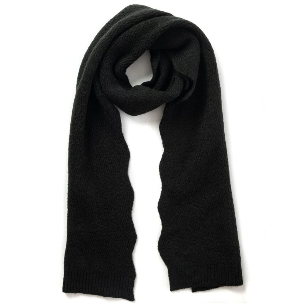INC International Concepts Black Scalloped Chevron Scarf
